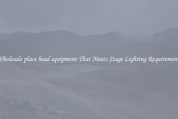 Wholesale place head equipment That Meets Stage Lighting Requirements