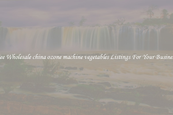 See Wholesale china ozone machine vegetables Listings For Your Business
