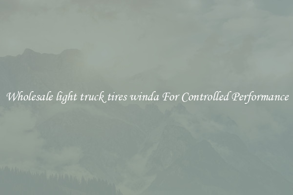 Wholesale light truck tires winda For Controlled Performance