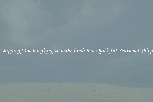 sea shipping from hongkong to netherlands For Quick International Shipping