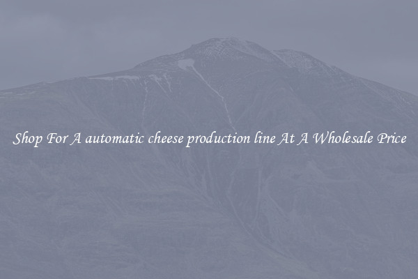 Shop For A automatic cheese production line At A Wholesale Price