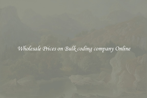 Wholesale Prices on Bulk coding company Online